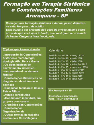 Curso de formação: Terapias sistêmicas e constelações familiares