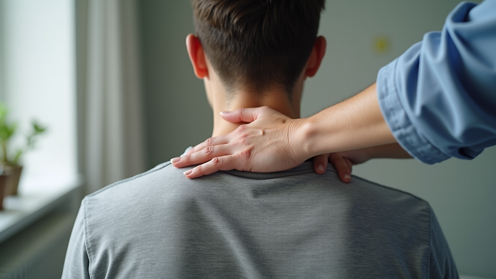 Wide angle view of a chiropractor adjusting a patient's spine