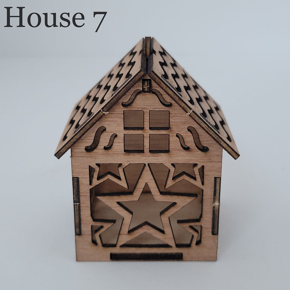 Thumbnail: Laser Cut, Wooden, House Shaped, Christmas Tree Ornament