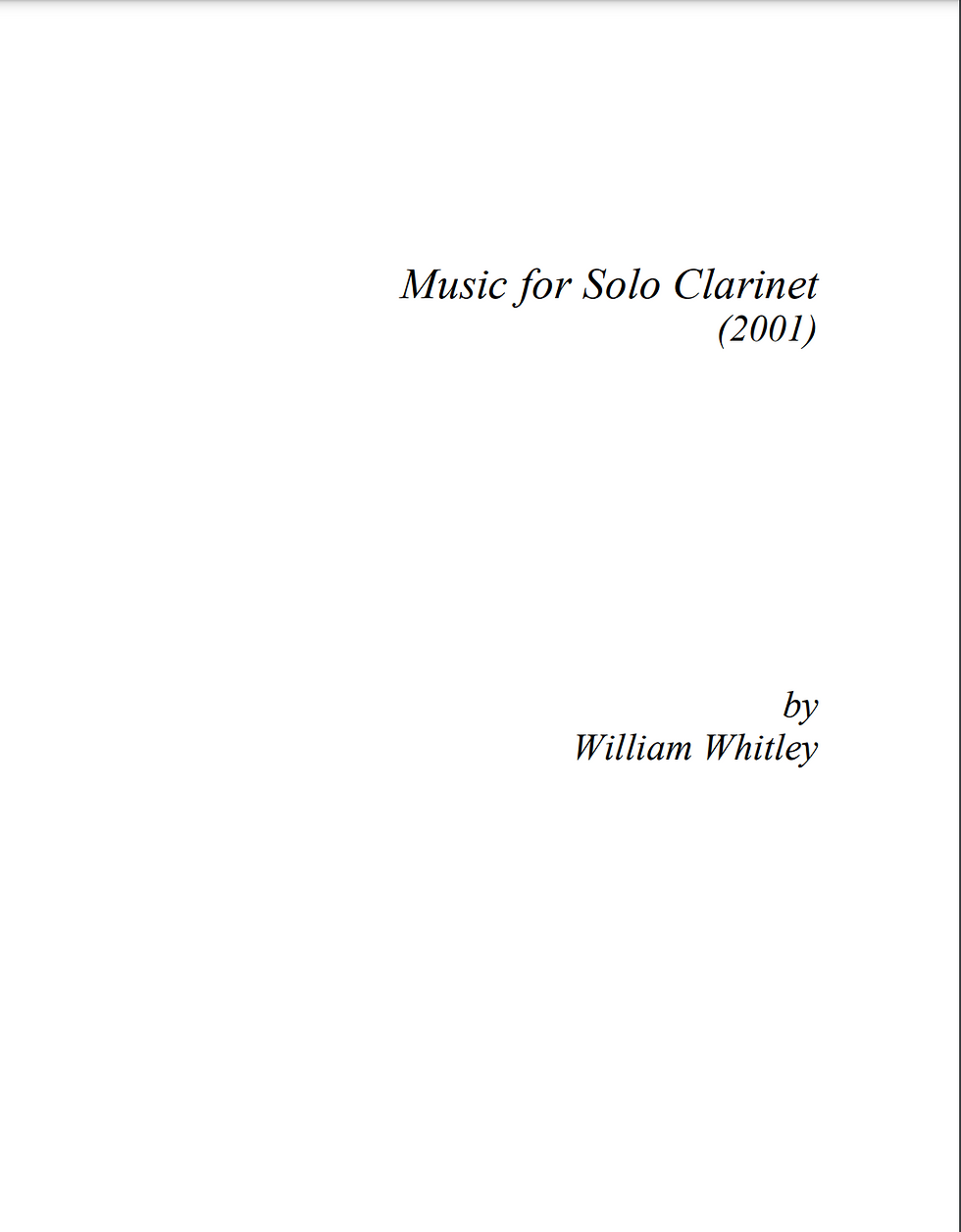 Music for Solo Clarinet (2001)