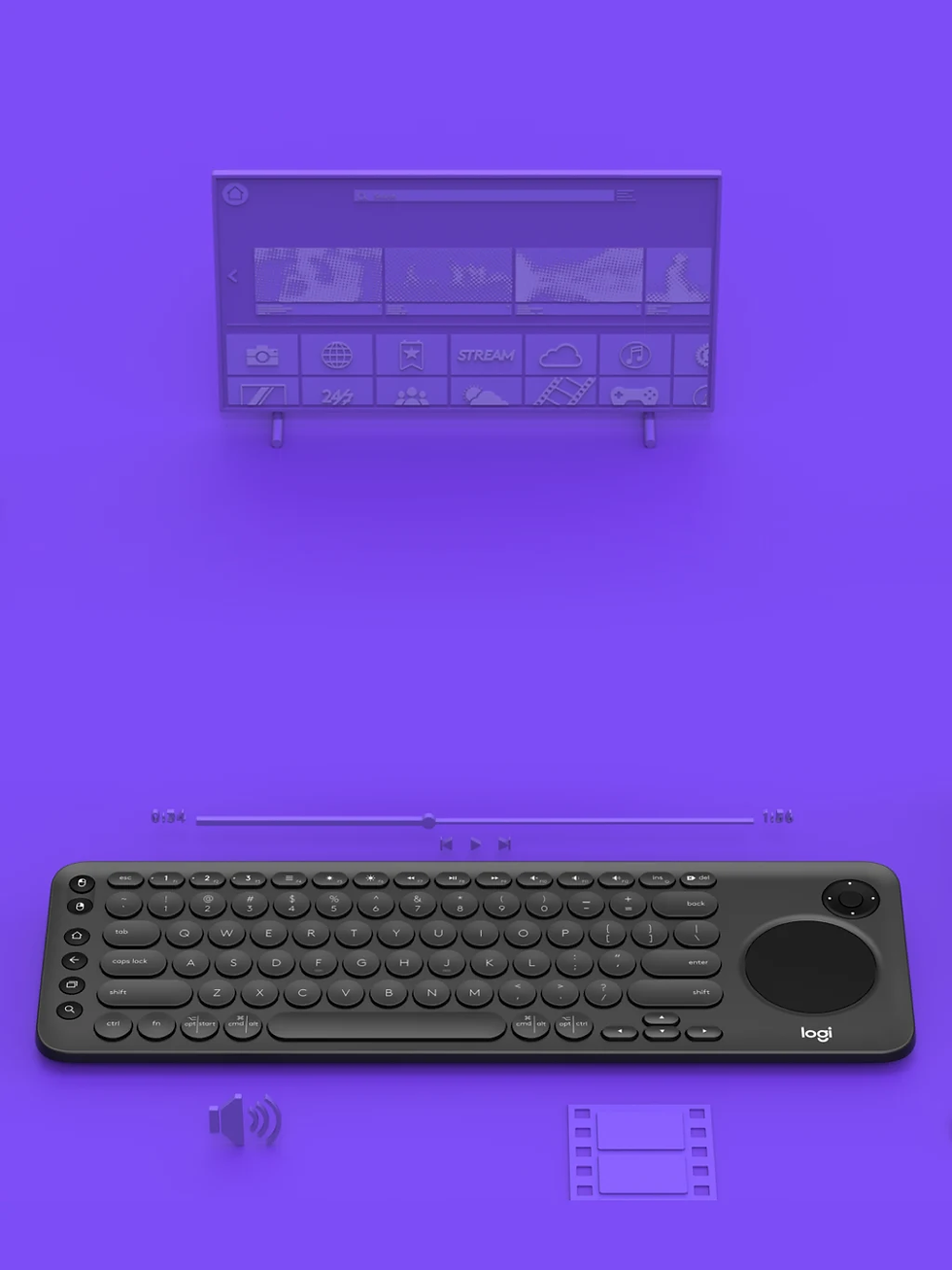 Miniatura: Teclado Inalámbrico Logitech  K600 TV
