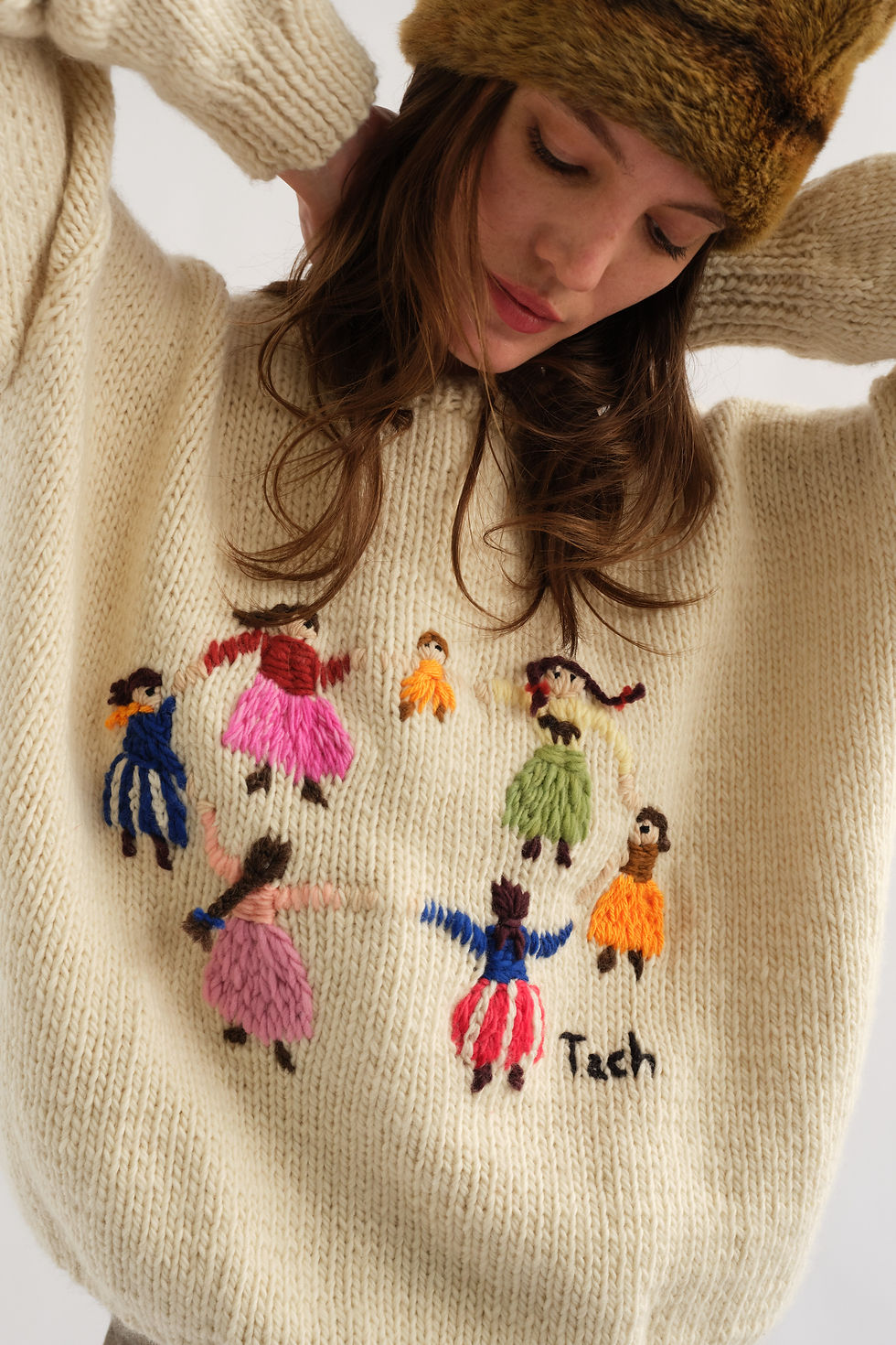 Thumbnail: Alegria. Knit Sweater. Hand embroidered