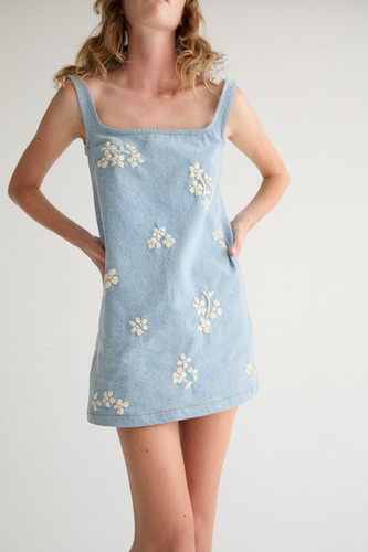 white christmas dresses Ramy Brook Katalina Denim Mini Dress - Medium Wash main image 0