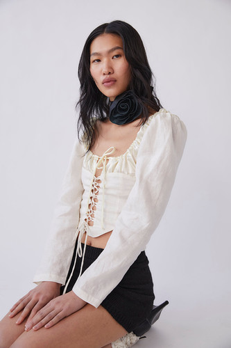 Salvia Lace Up Corset Blouse | website