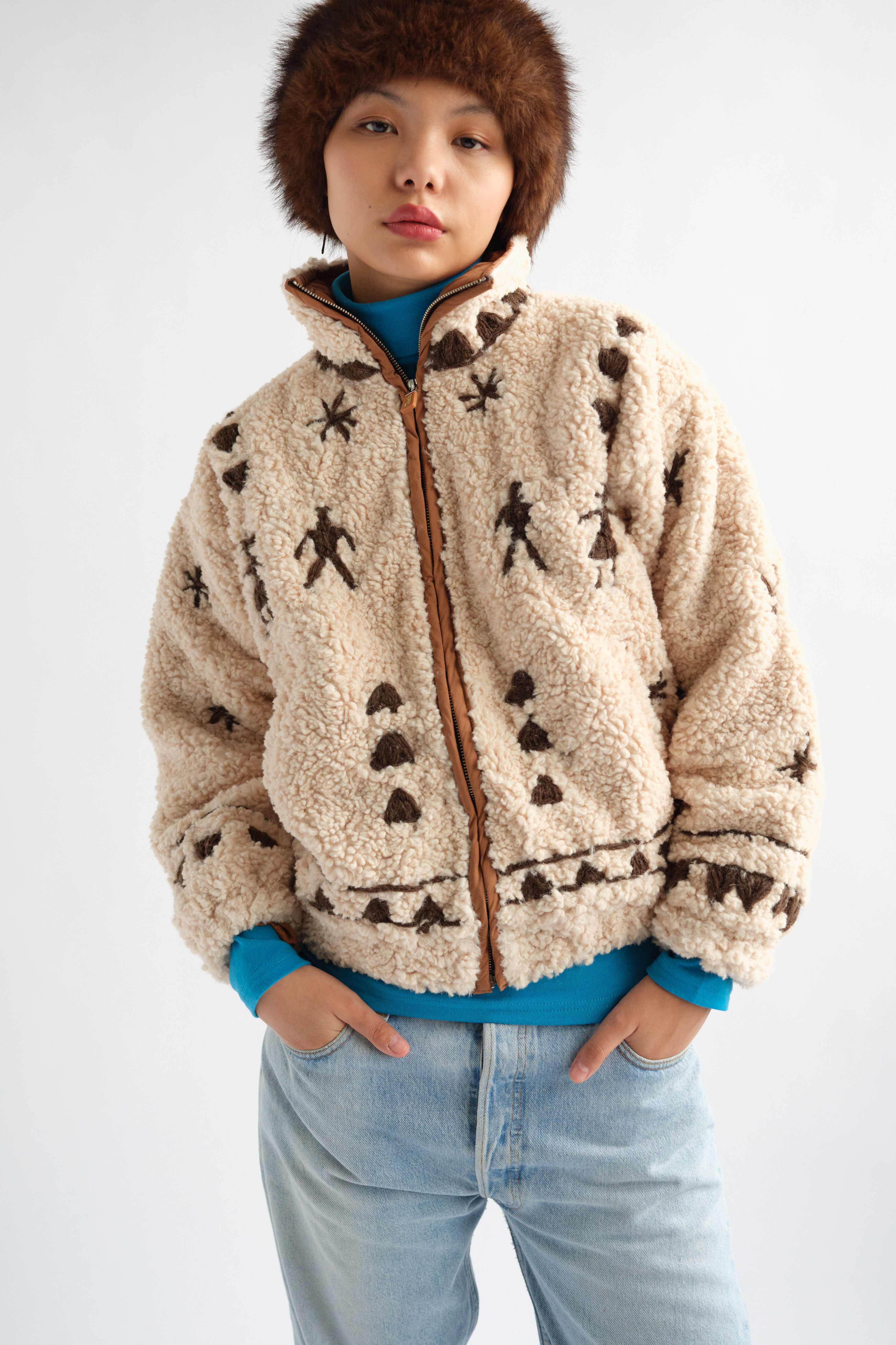 Spencer. Hand Embroidered Sherpa Jacket
