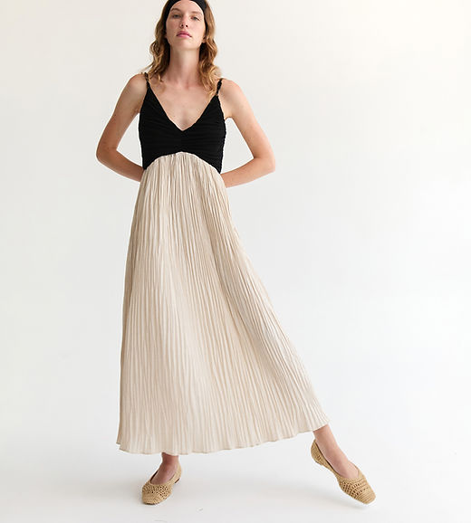 Karin Pleated Linen Dress | website