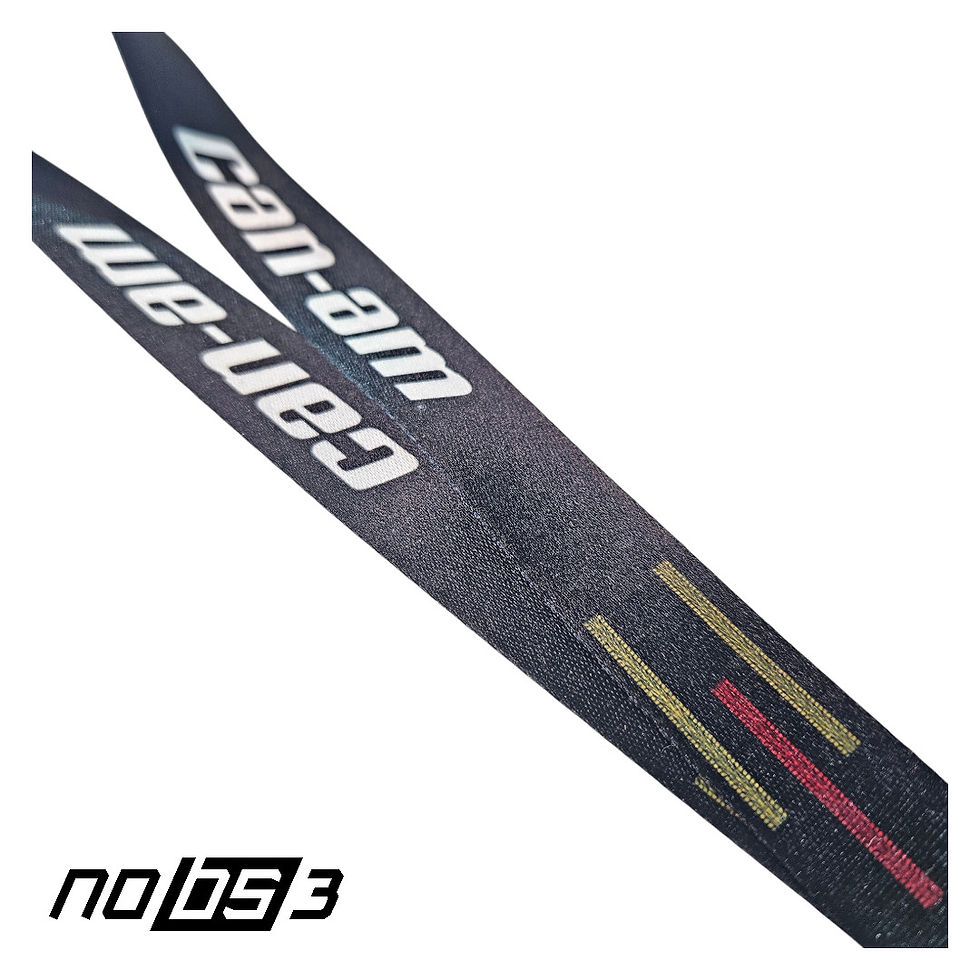 Thumbnail: Premium Can-Am Lanyard – Black with 3-Wheel Tire Stripe Design