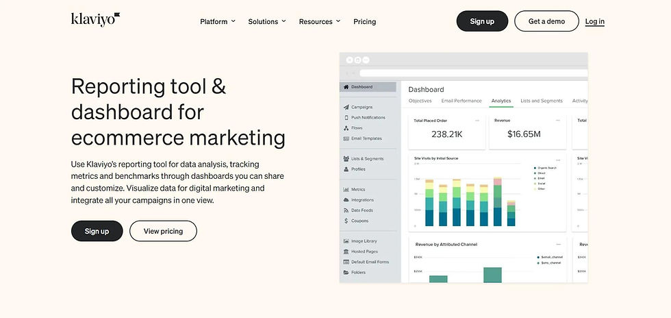 klaviyo analytics dashboard