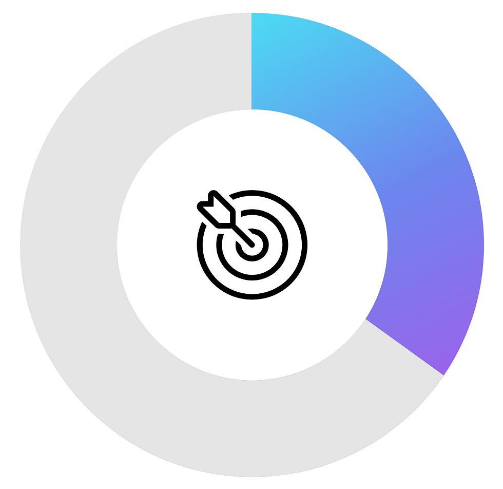 Donut chart icon with target