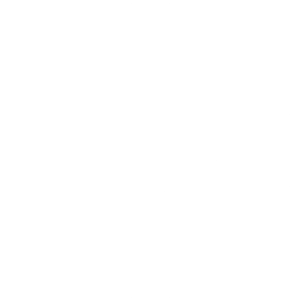 White icon with speaker at podium