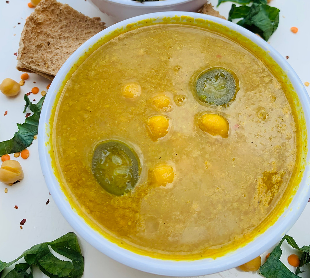 Blended Turmeric Chickpea Soup