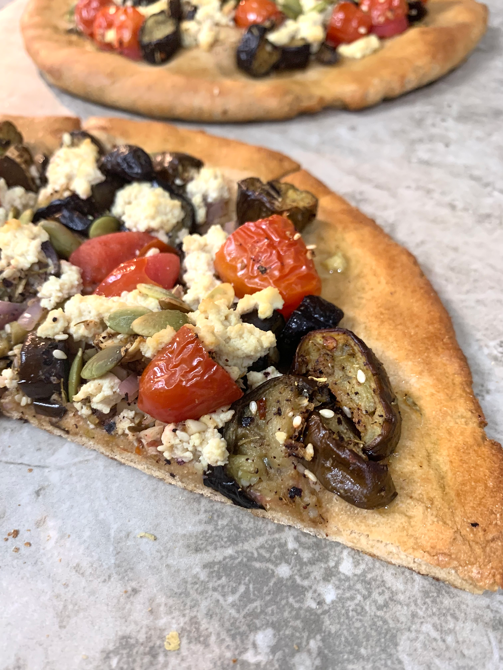Eggplant Za’atar Feta Pizza
