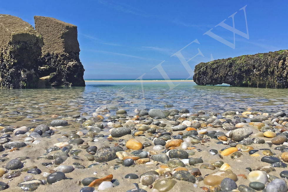 Brittany Beach - Crystal Clear Shallow Waters and Pebbles