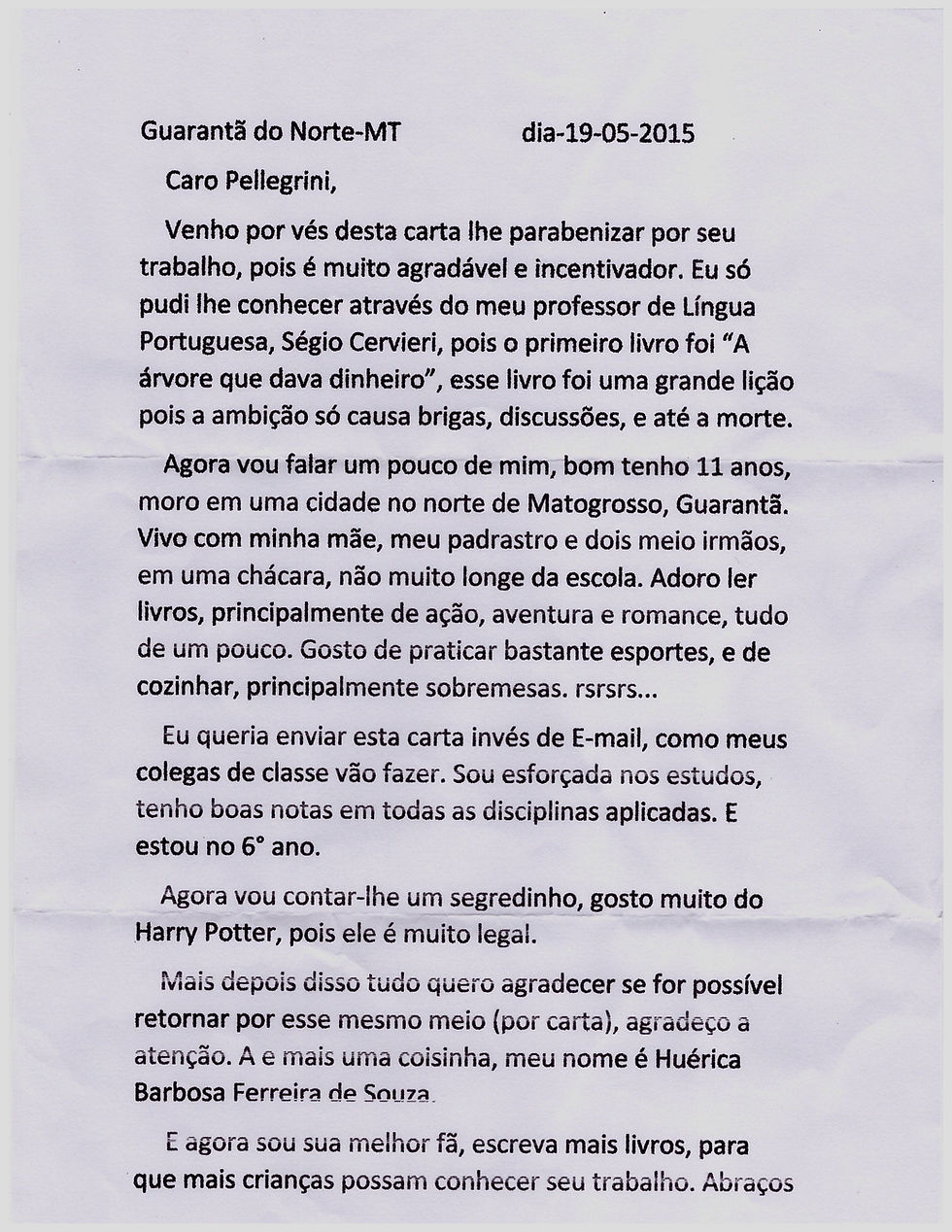 Carta de aluna