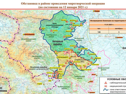 ๐ท๐บ๐ฆ๐ฟ๐ฆ๐ฒMap from the Ministry of Defense of the Russian Federation on 12/01 - Artsakh