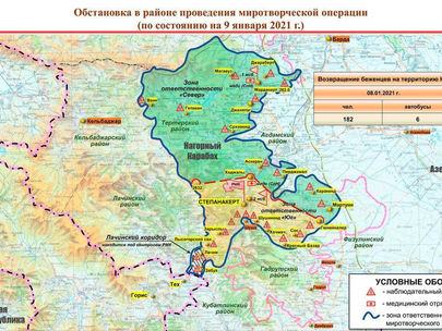 Map from the RF Ministry of Defense for 09/01 -Artsakh