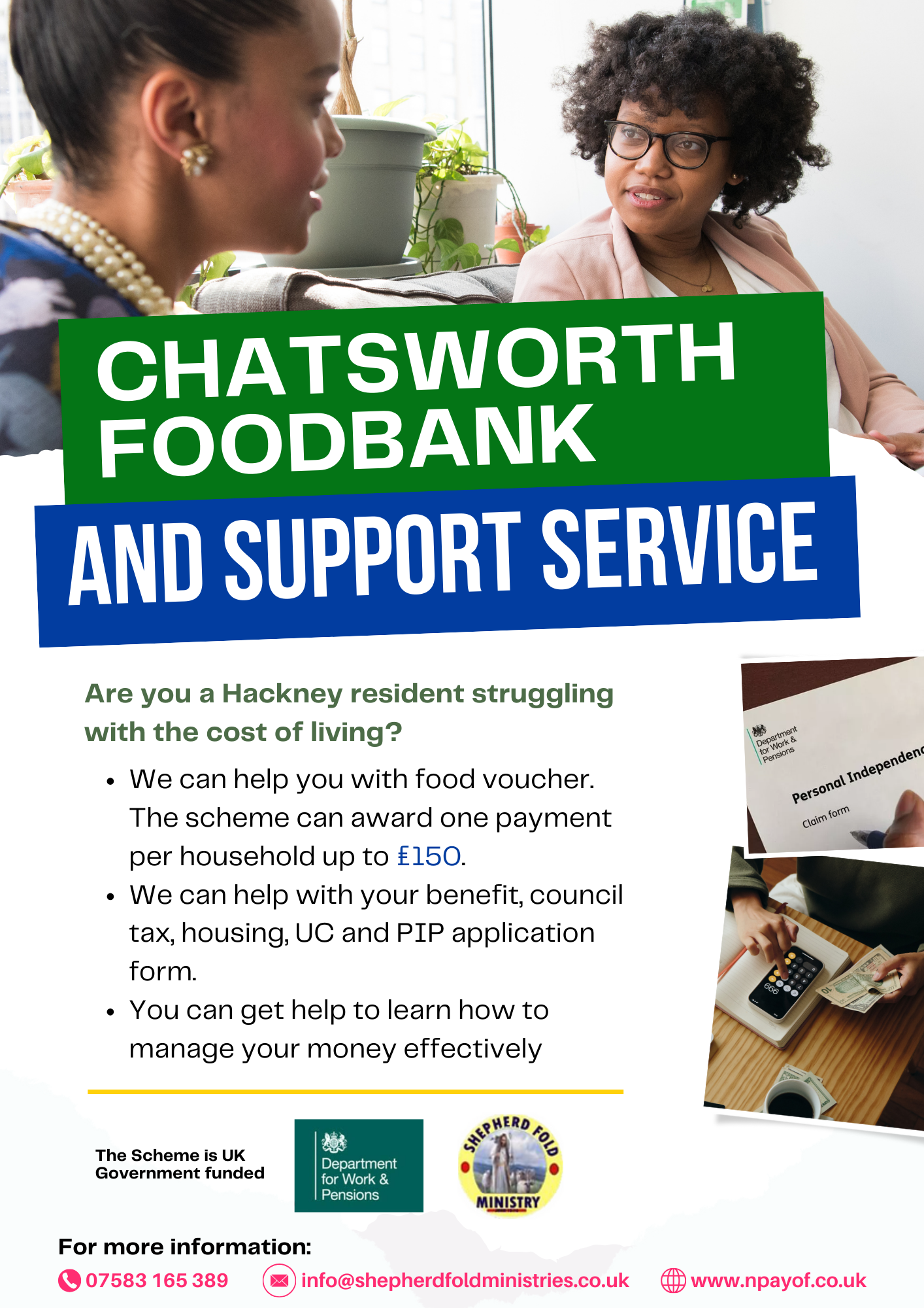 Hackney Council Here to Help service poster