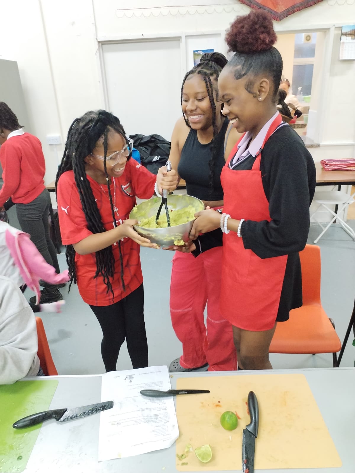 Community members at the cookery class