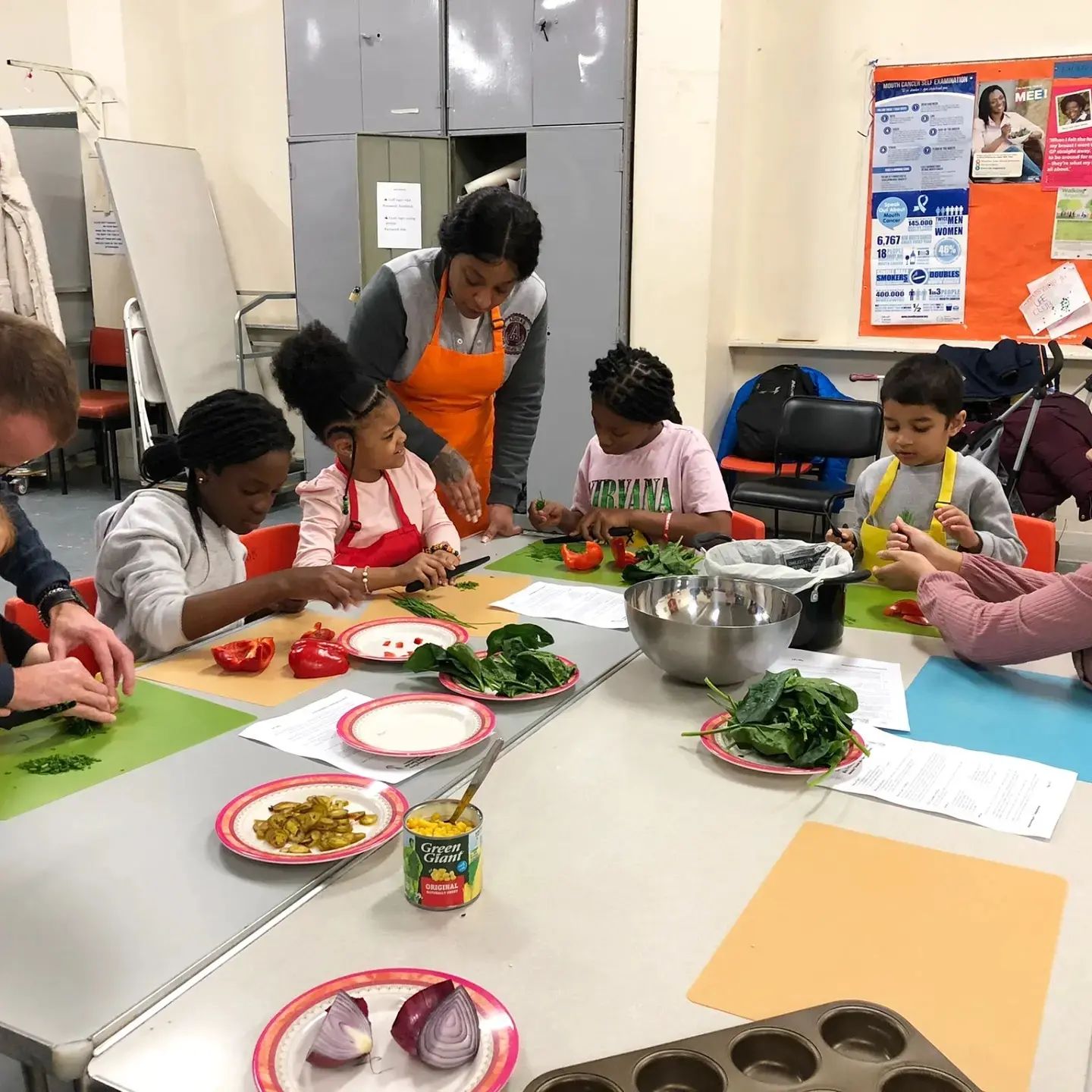 Preparing a meal during the NPAYOF class