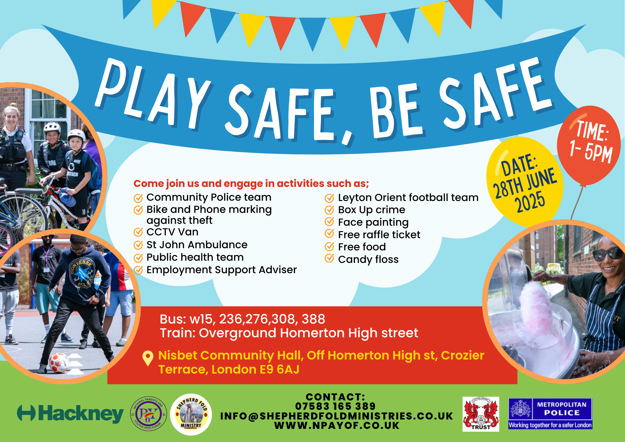 Play Safe, Be Safe event flyer