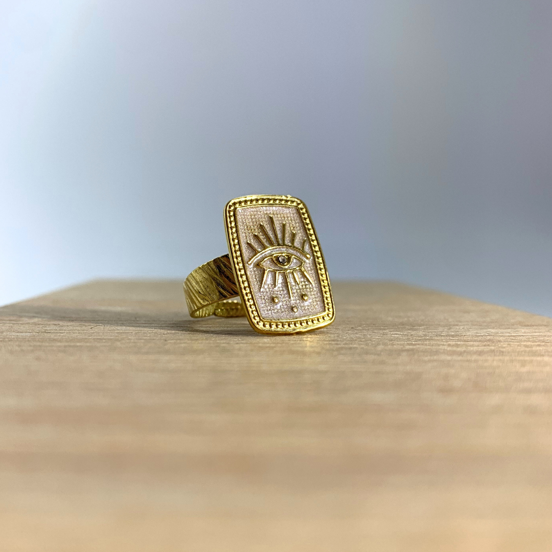 Bague - acier inoxydable - Or