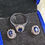 Thumbnail: Blue Sapphire and Diamonds 14k White Gold Earrings Ring Set