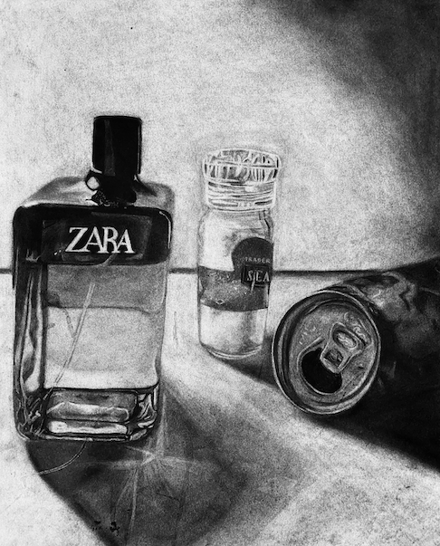 charcoal still life