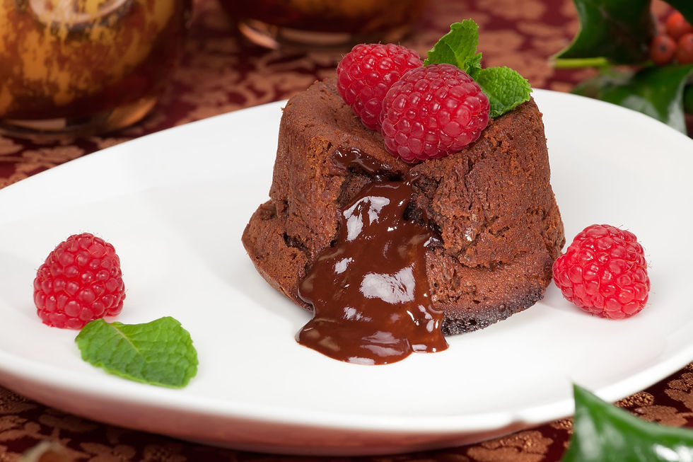 Chocolate Lava Cake with Raspberry Coulis