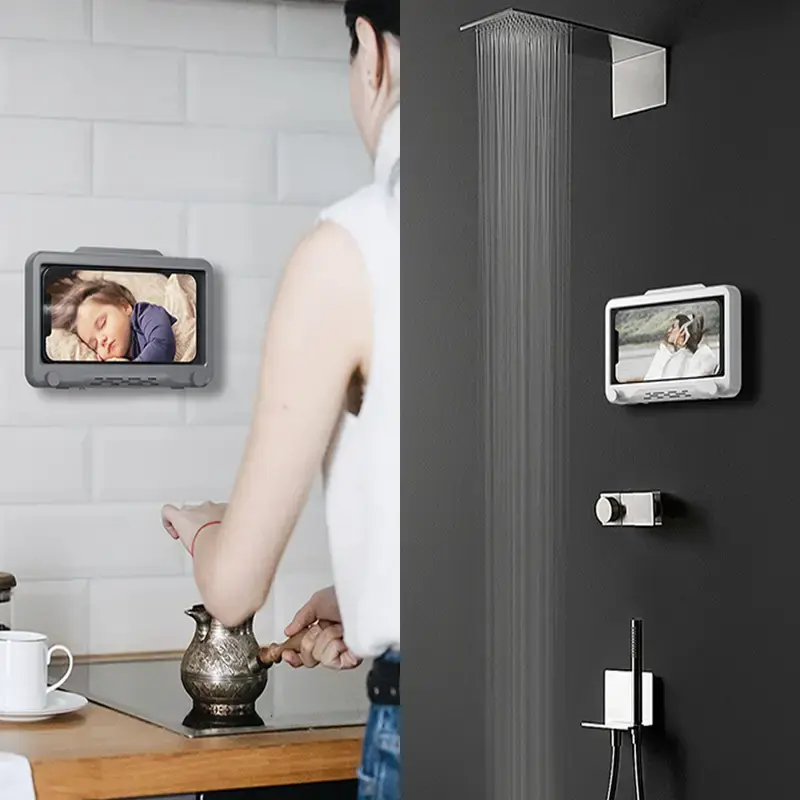 Thumbnail: Waterproof Shower Phone Holder with Anti-Fog Touch Screen