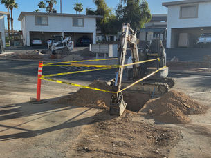 Back hoe water repairs