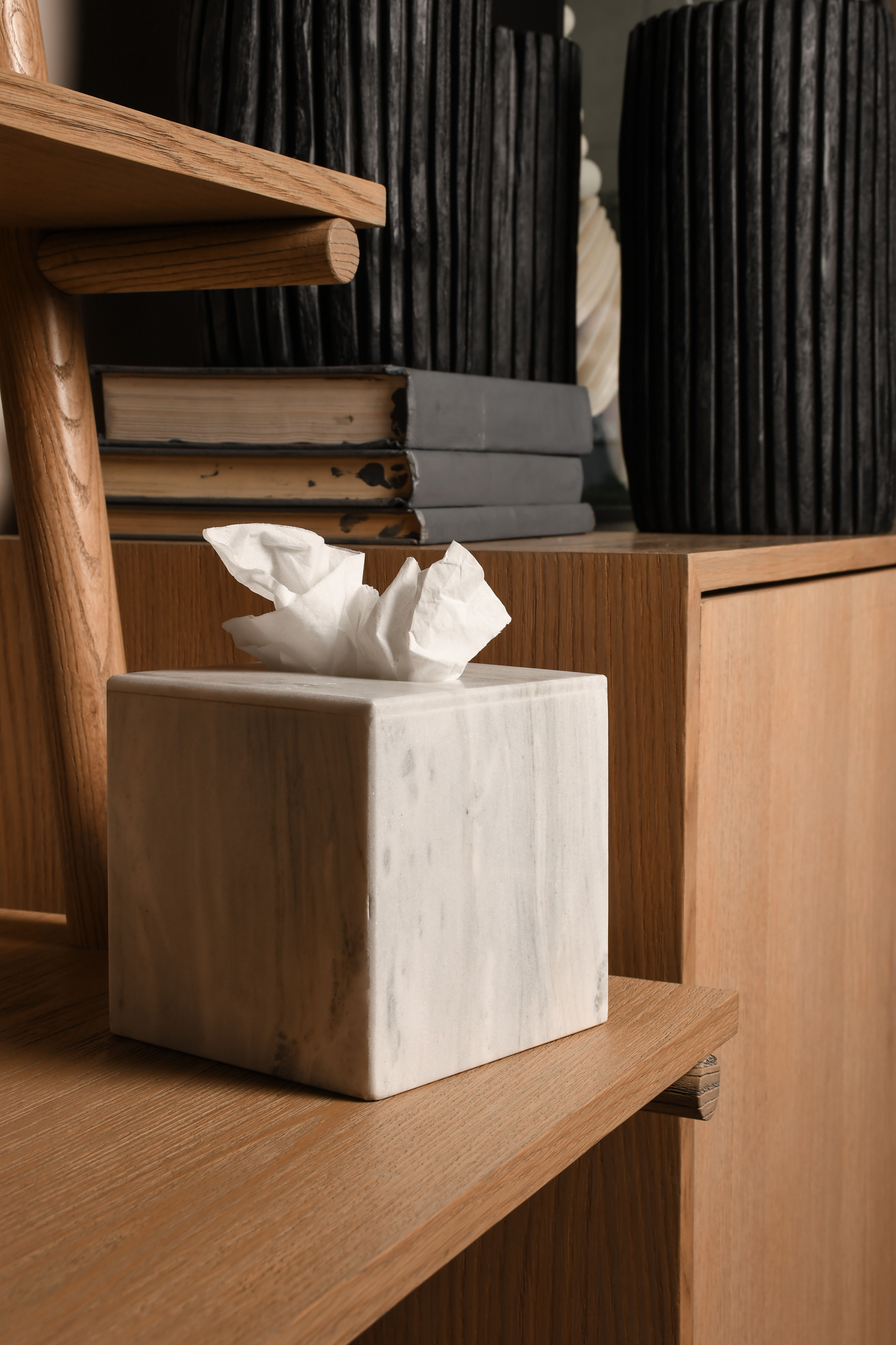 Caja de Pañuelos Cuadrada de Mármol