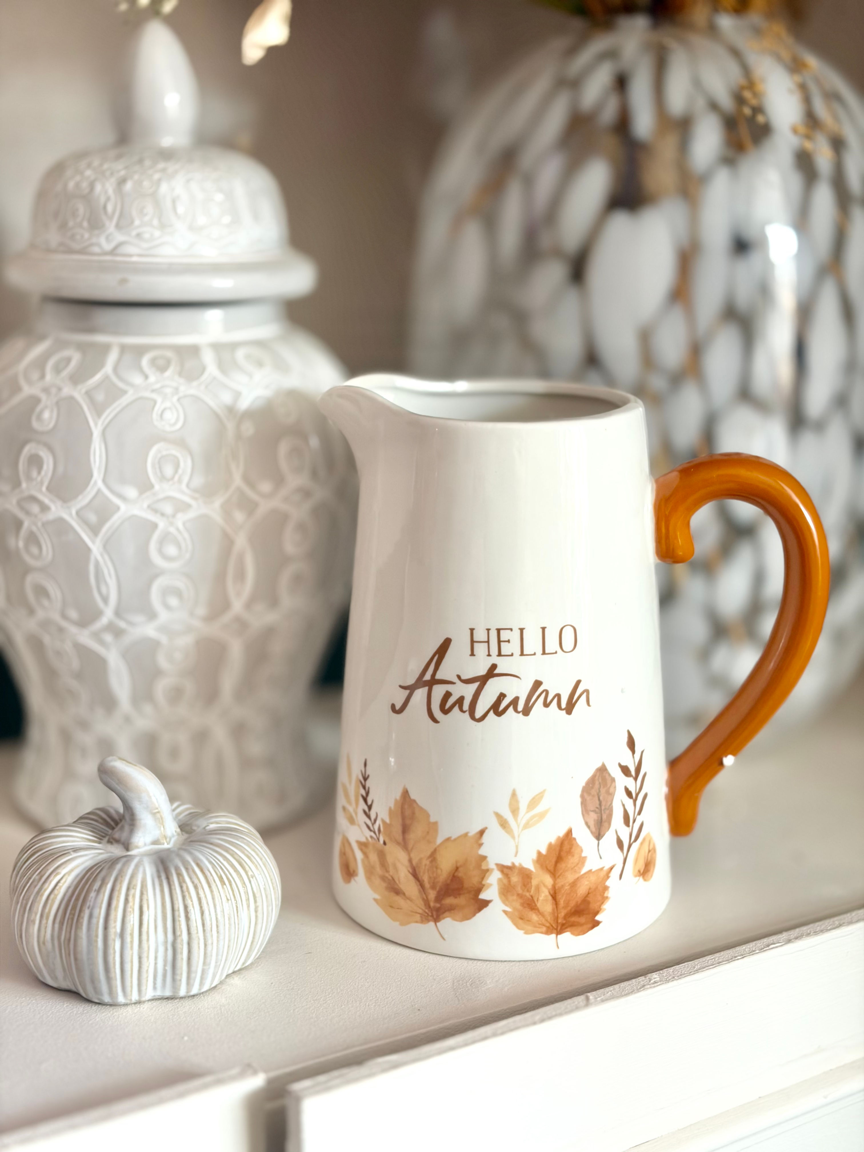 Hello Autumn Ceramic Flower Jug | Autumn Vase Jug