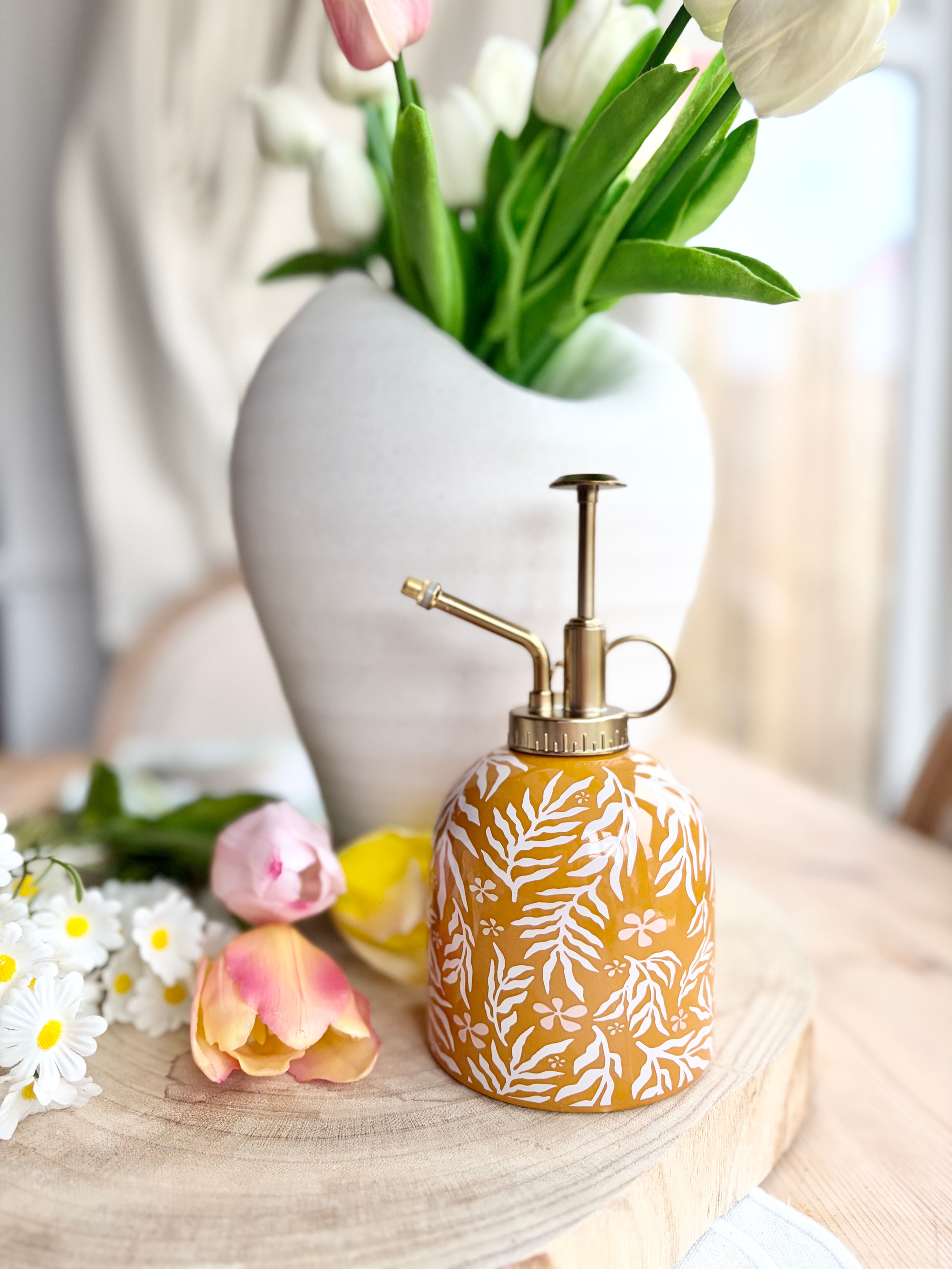 Ceramic Plant Mister | Yellow Leaf Plant Sprayer
