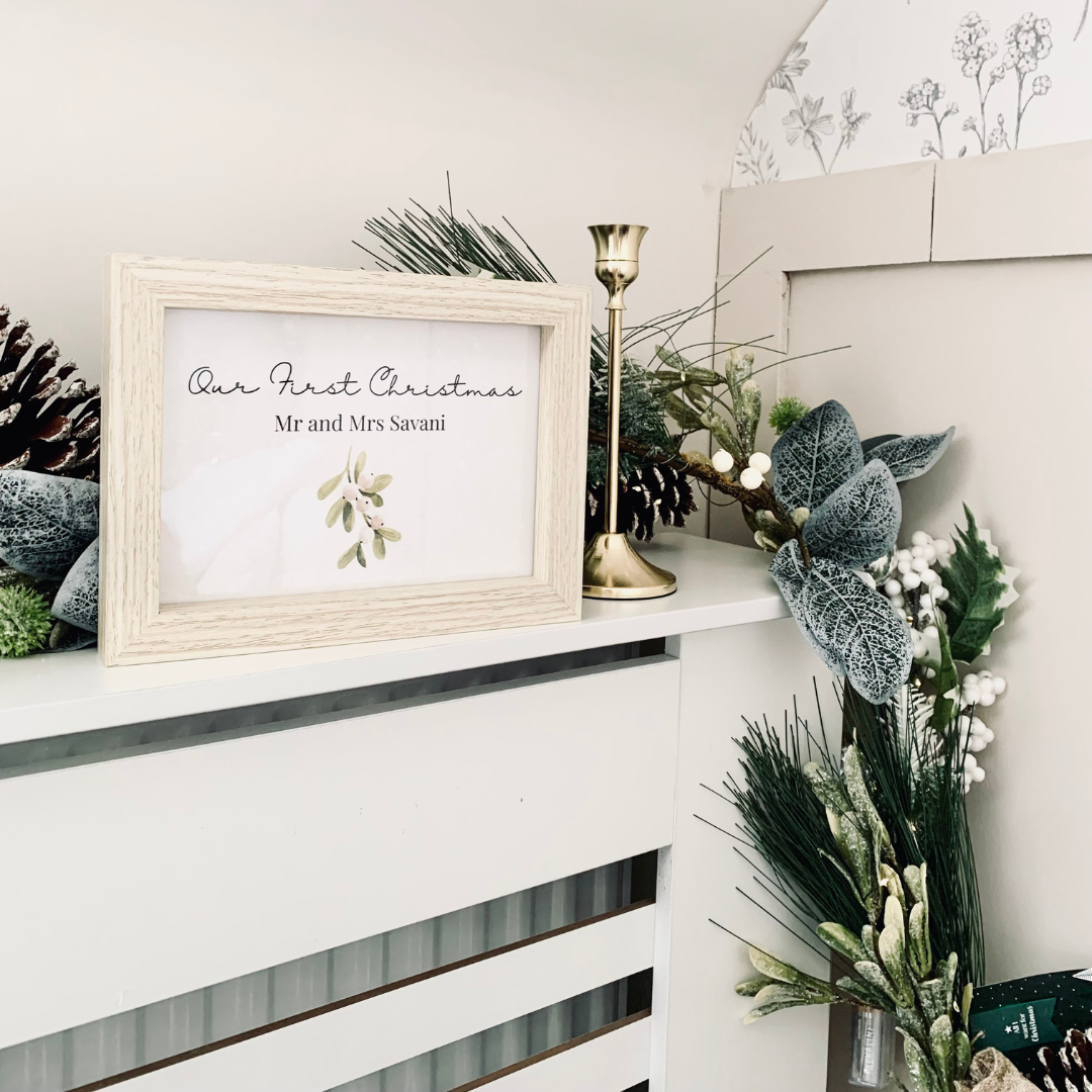 Personalised Mr and Mrs First Christmas Print