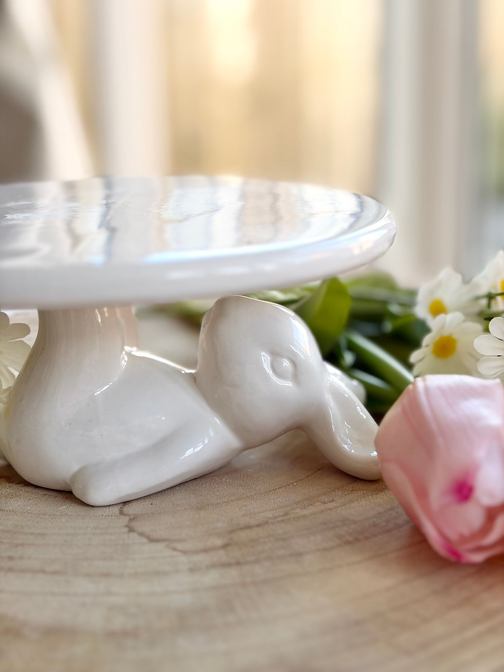 Thumbnail: White Bunny Rabbit Cake Stand | Easter Cake Display Stand