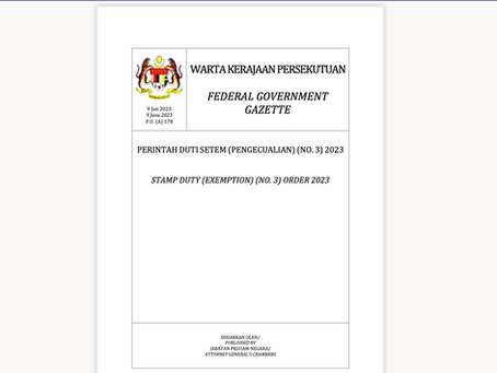 Pengecualian Duti Setem Bagi Transaksi Hartanah
