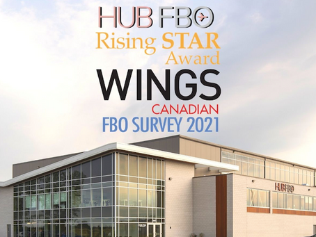 HUB FBO est nommée “Canadian Rising Star FBO” dans le sondage annuel des meilleurs FBOs de la revue WINGS !