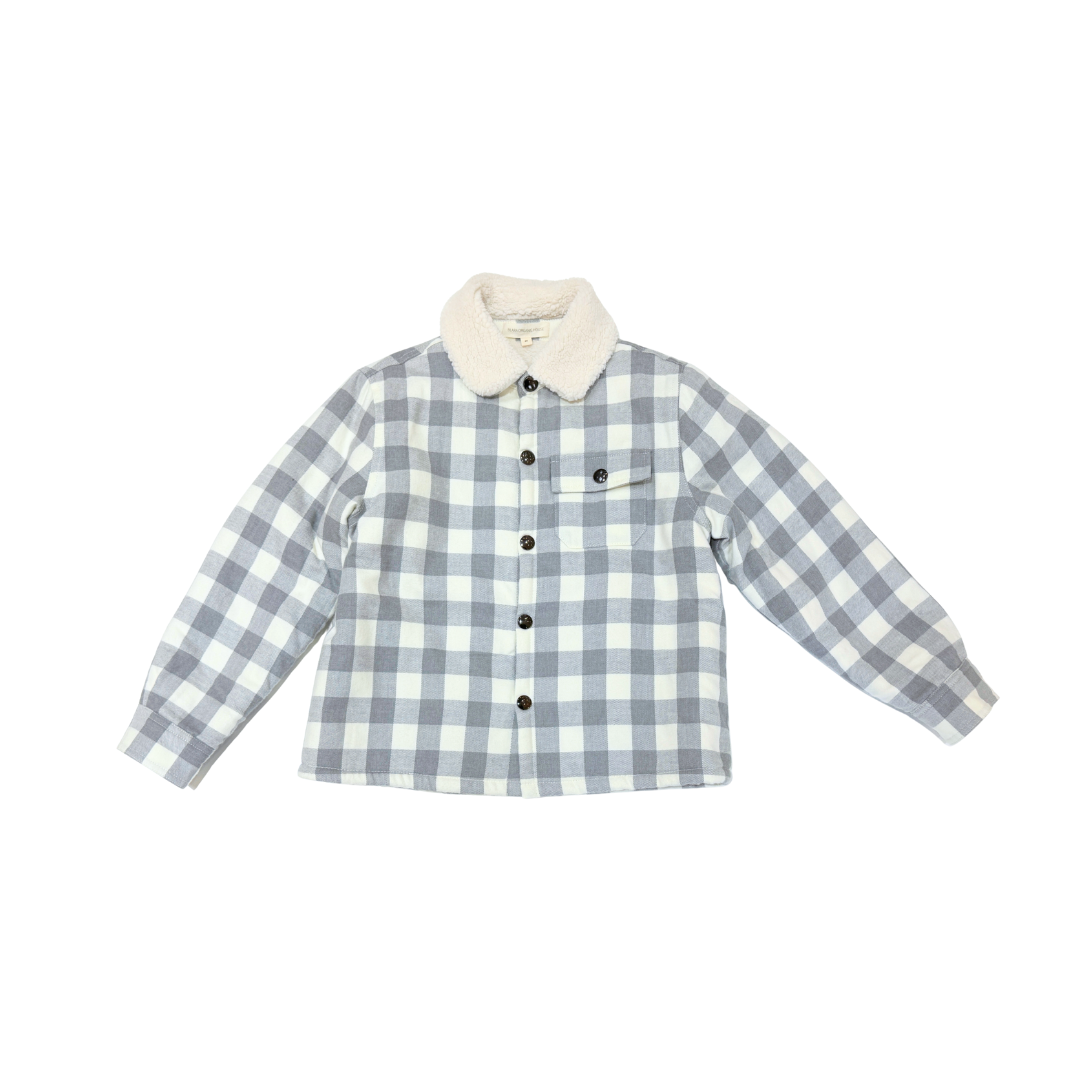 Blara Organic Boys Shacket with Pockets - Grey Checked