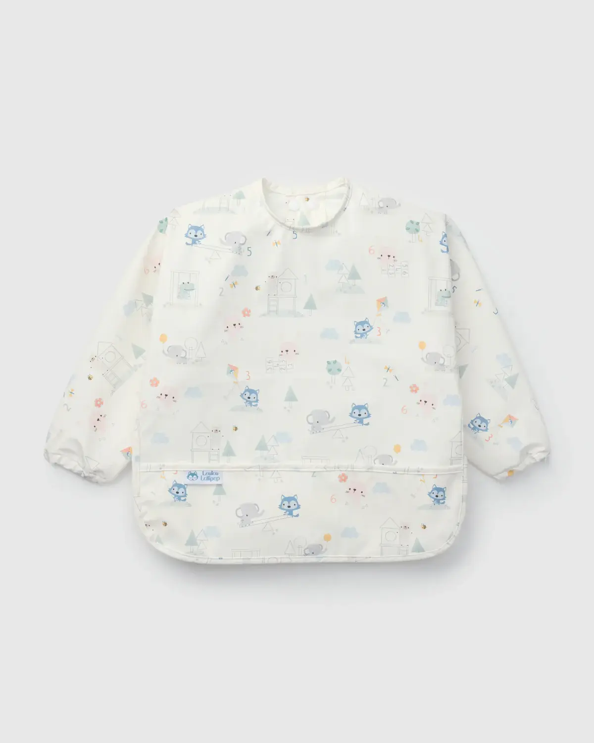 Loulou Lollipop Mini Mathletes Long Sleeve Waterproof Bib