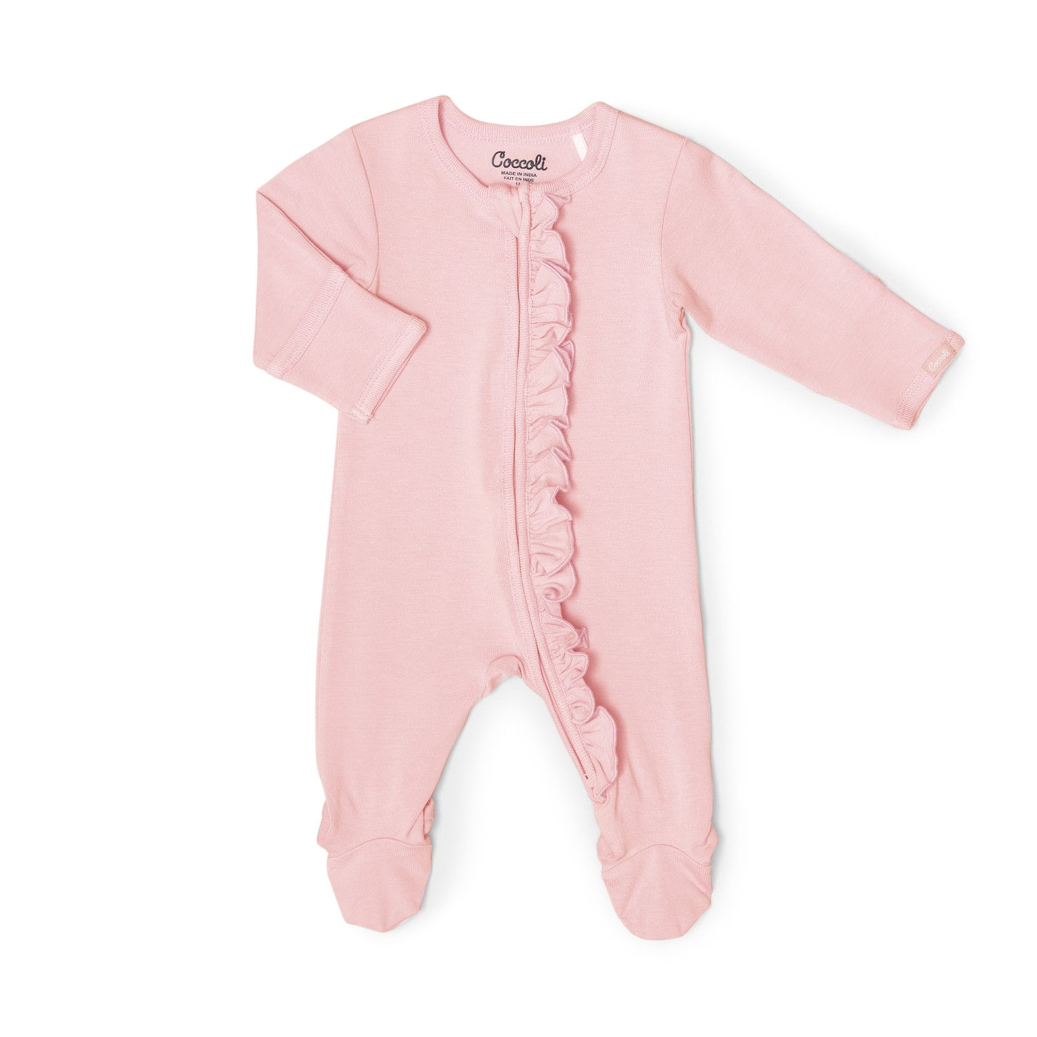Coccoli Silver Pink Modal Zipper Footie Sleeper