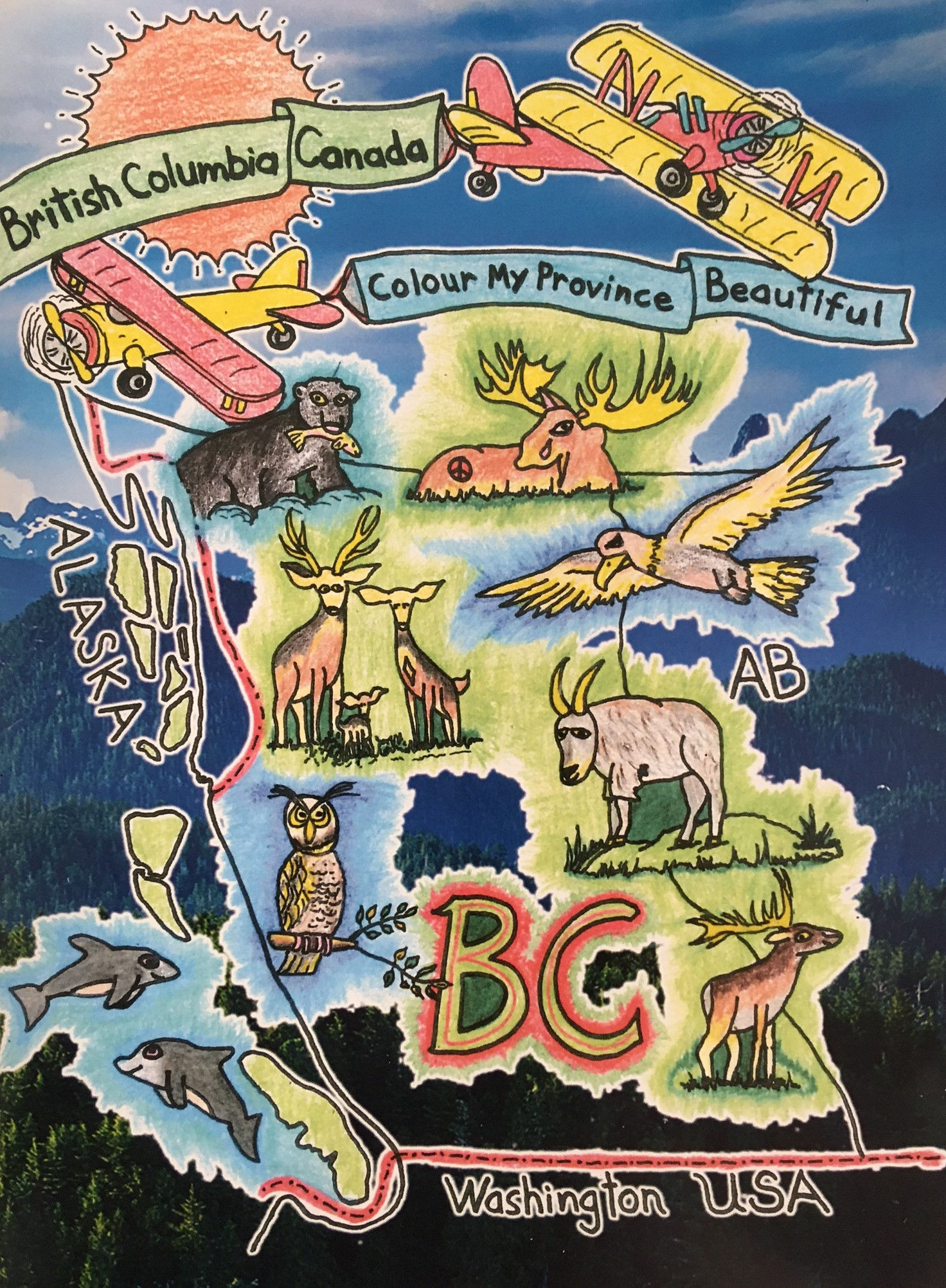 British Columbia Canada Colour My Province Beautiful Colouring Book