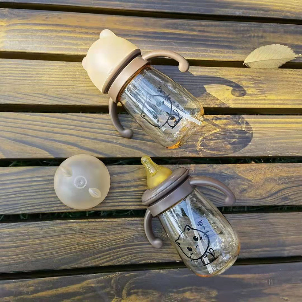 Thumbnail: Portable Double Handle Wide-Caliber Baby Feeding Bottle