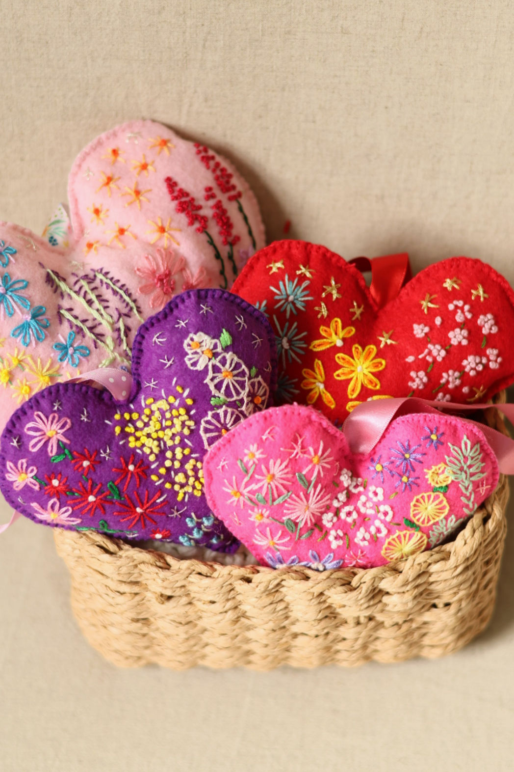 Embroidered Felt Heart - Small
