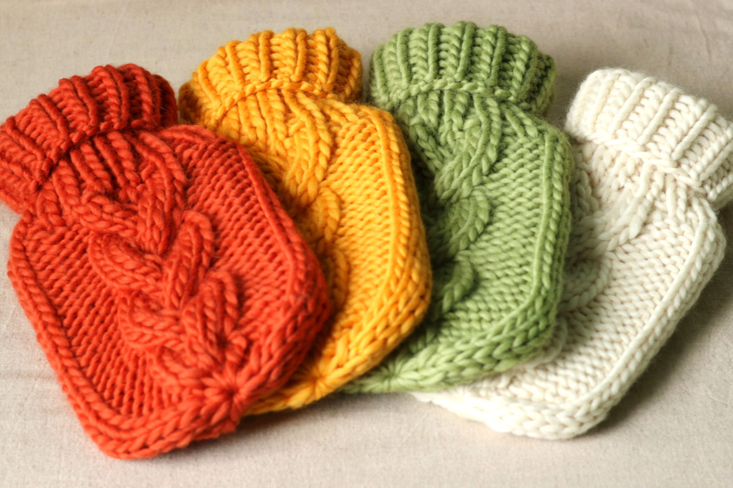 Cosy Cable Knit Hot Water Bottle Cover