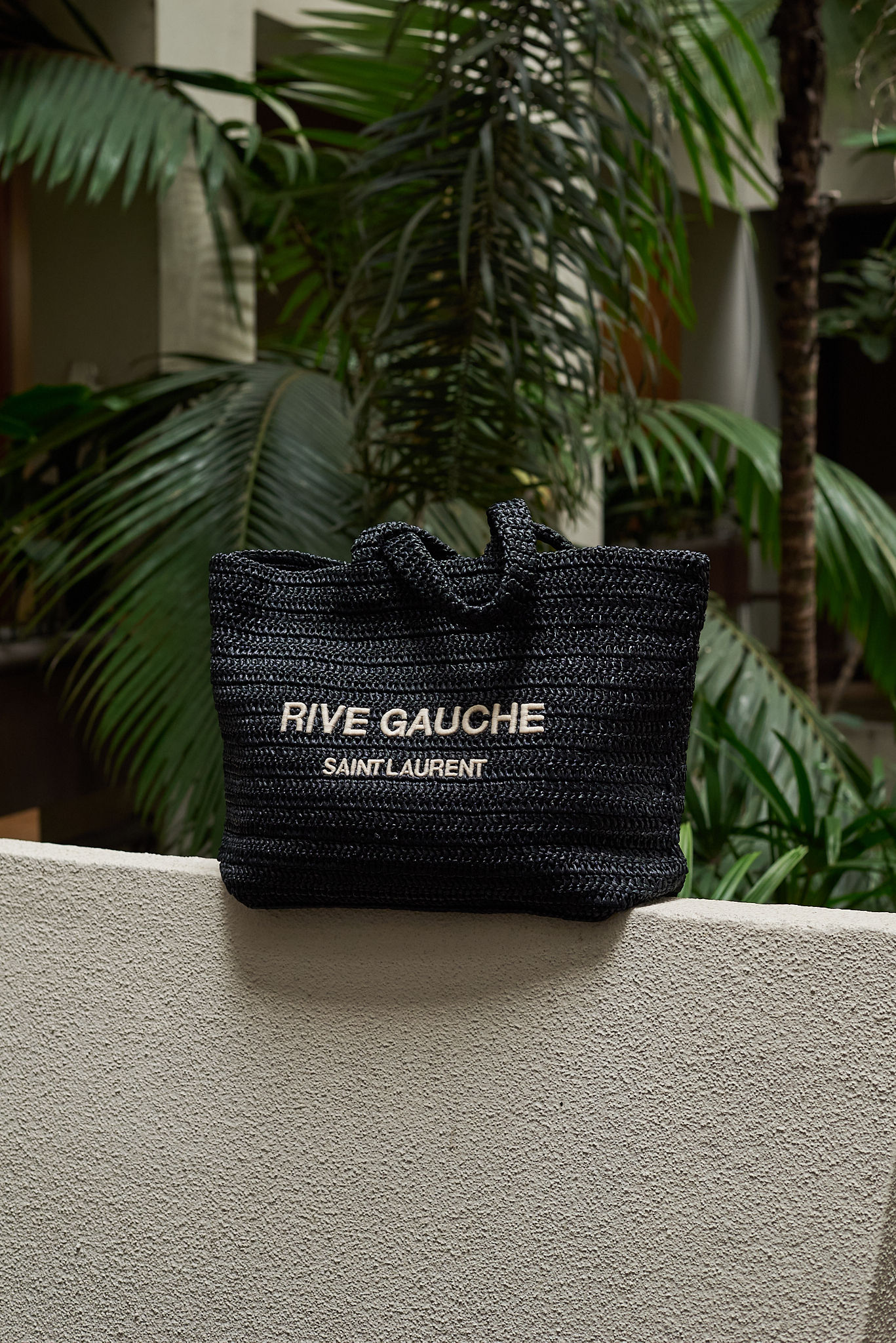 Saint Laurent Rive Gauche Raffia Tote