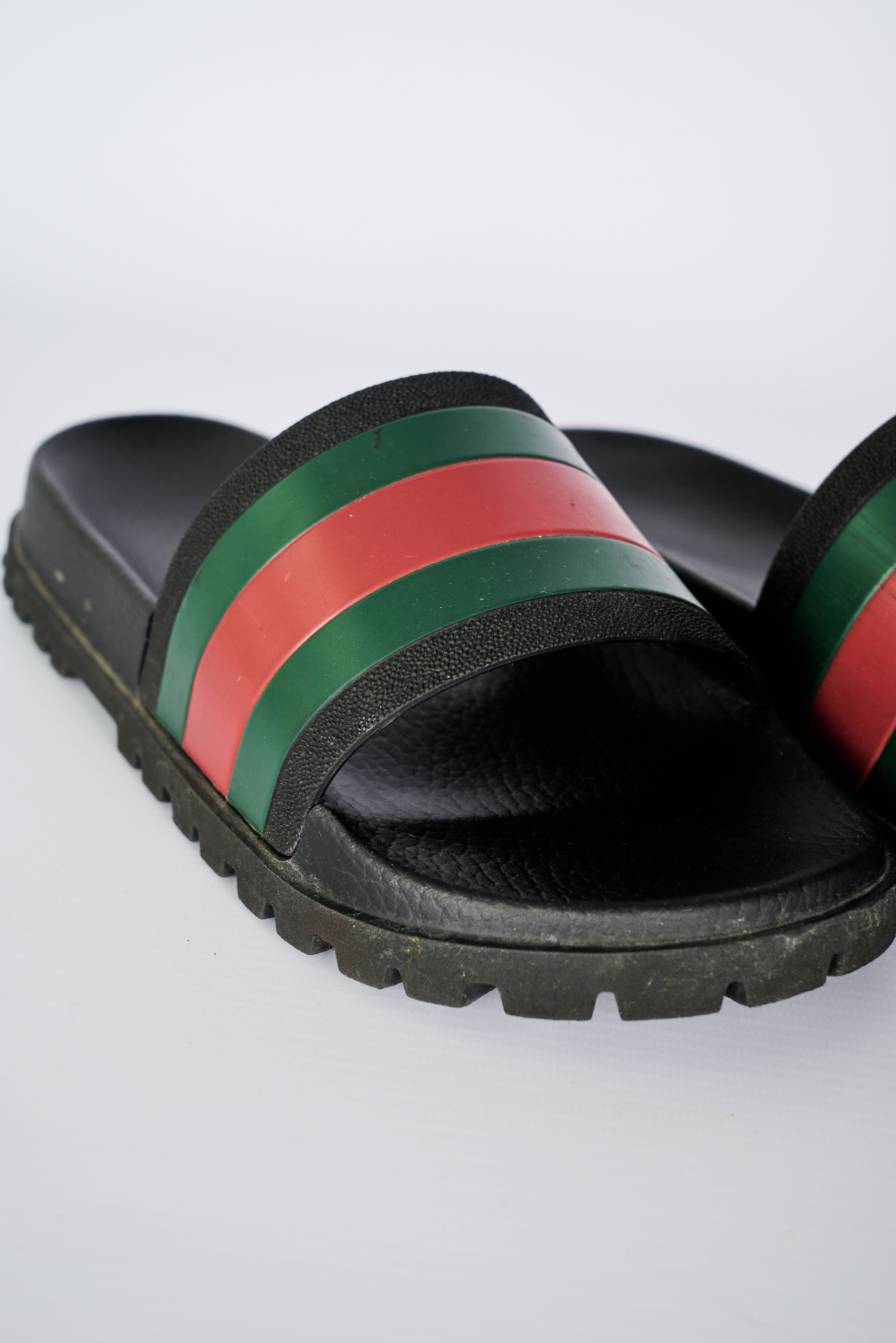 Gucci Web Rubber Slides