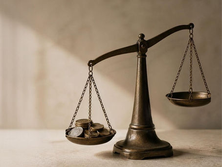 A bronze scale with one side empty while the other holds bronze coins