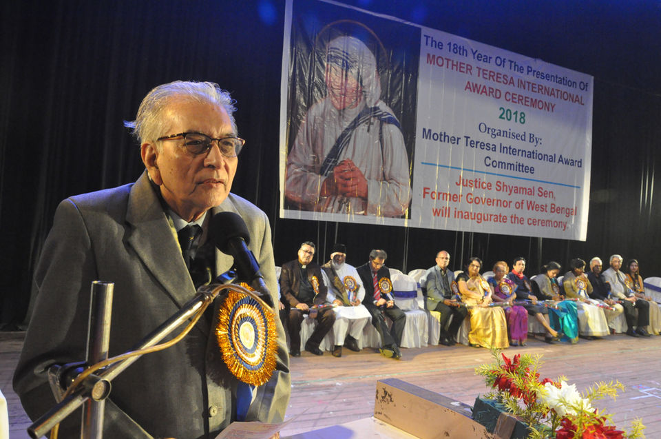 Justice Shayamal Sen at Mother Teresa International Awards in Dubai