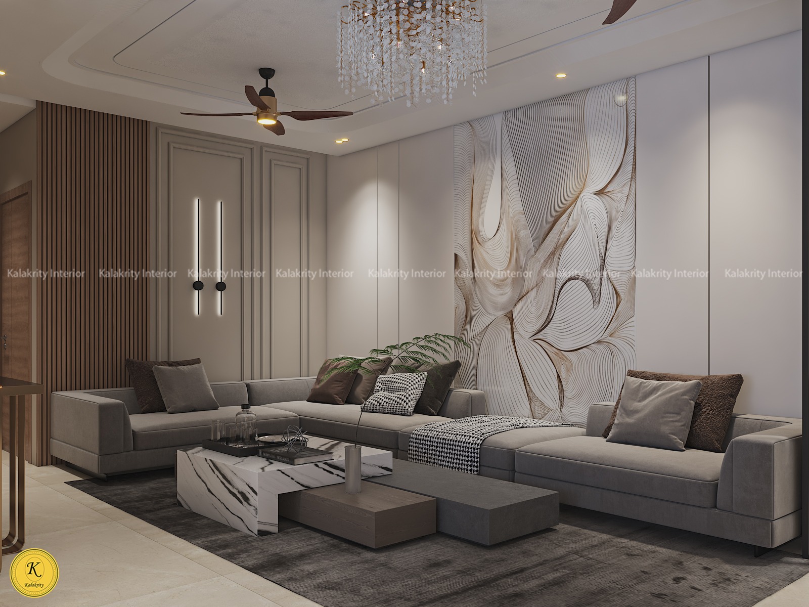 A living room designed by Kalakrity Interiors in Kolkata