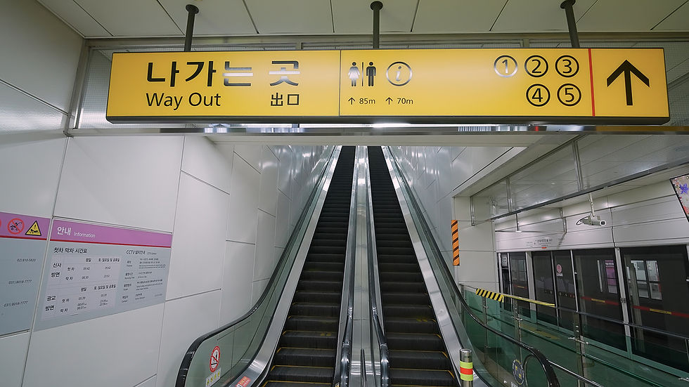 Корейское правительство призывает своих граждан соблюдать меры безопасности и стоять на месте при использовании эскалаторов